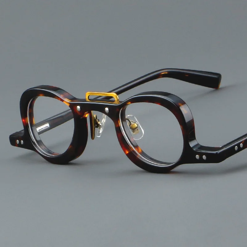 

Vintage Acetate Glasses Frame Men Retro Eyeglasses Frame Luxury Brand Design Optical Eyewear Can Customize Prescription