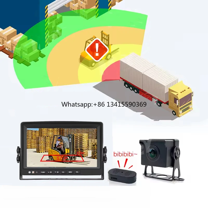 Sistema di telecamere di backup da 24 GHz per camion Cicalino anticollisione Allarme Veicolo commerciale Rilevamento punti ciechi Parcheggio Sicurezza inverso