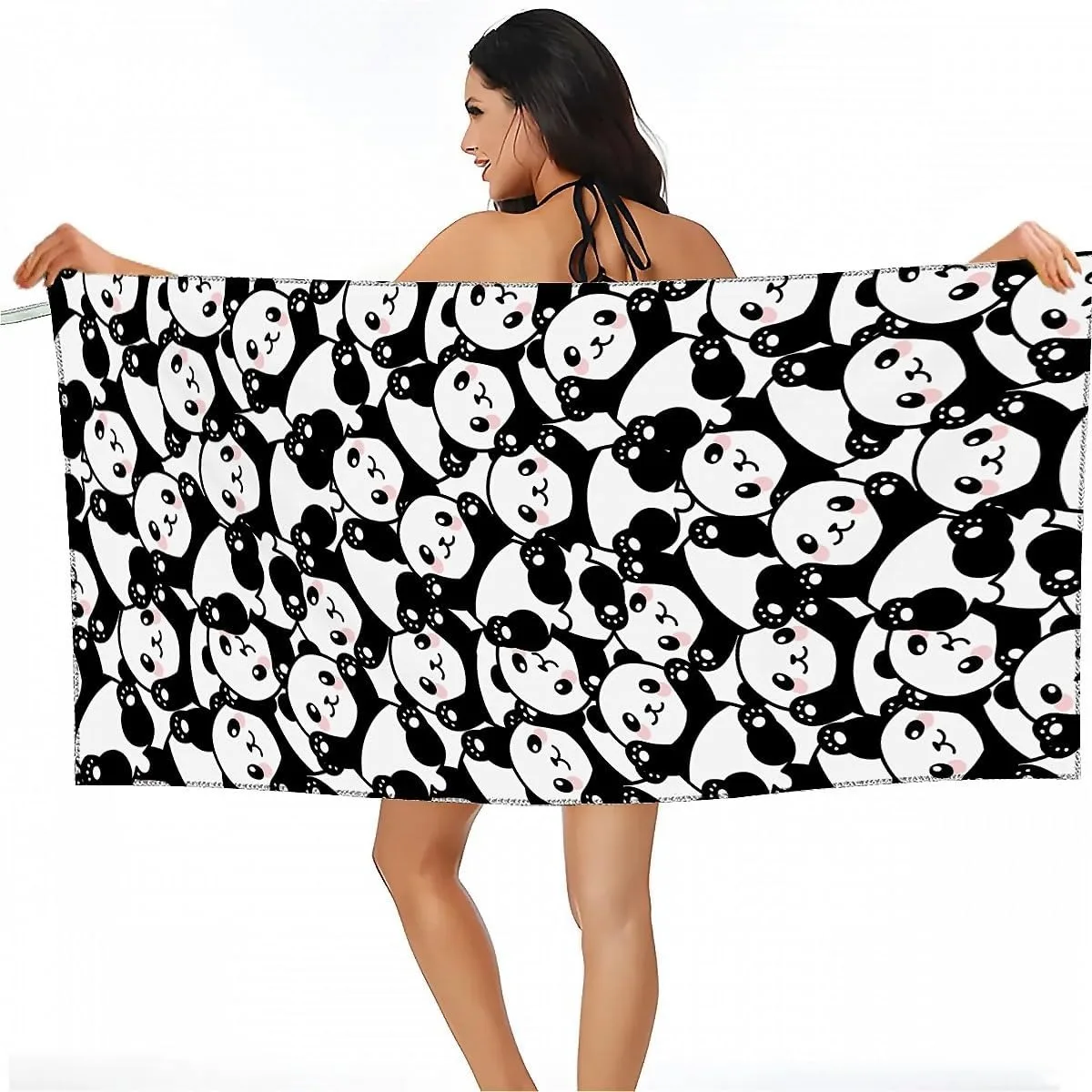 

Cute Panda pattern Beach Towel for Family stuffs friend Gift Quick-Dry Sand free For Bath Yoga Beach Camping Swimming GYM travel