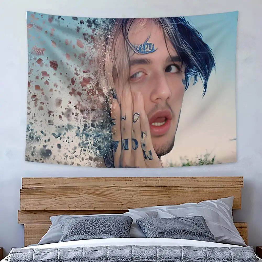 Rapper L-Lil Peep SInger Tapestry Art Decor Banner Microfiber Backdrop for Bedroom Living Room Bar Garden Party