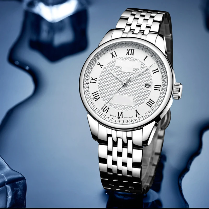 ساعات كوارتز رجالية فاخرة للرجال ساعات يد كوارتز رجالية من الفولاذ المقاوم للصدأ ماركة مقاومة للماء تصميم ساعات رجالية ميكانيكية
