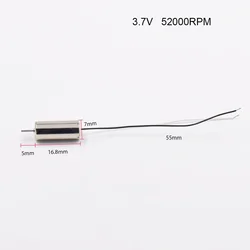 Tiny 7mm*16mm Coreless Motor 0.8mm Shaft DC 3V 3.7V 52000RPM High Speed for RC Drone Quadcopter Helicopter Aircraft