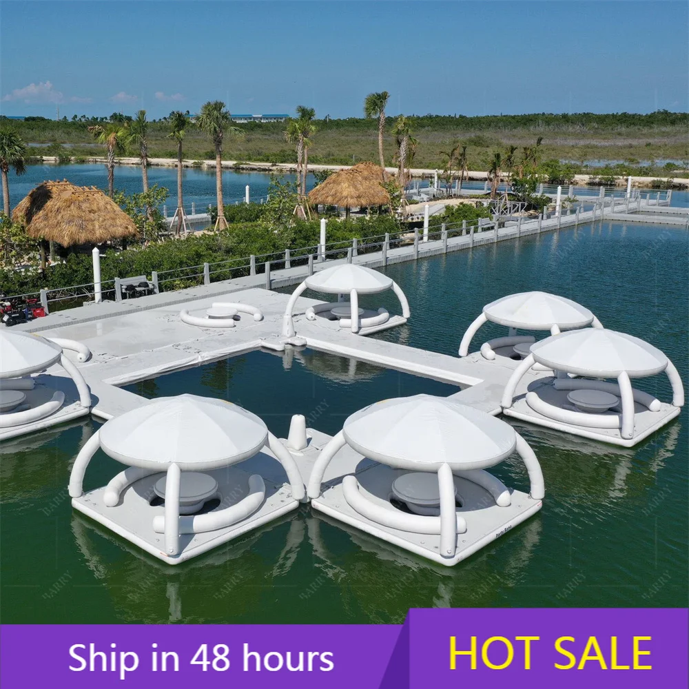 

YTYIN Inflatable Water Park Water Play Equipment Water Platform Lov E Island Pool Slide Floating Dock for Raft Pontoon Boat