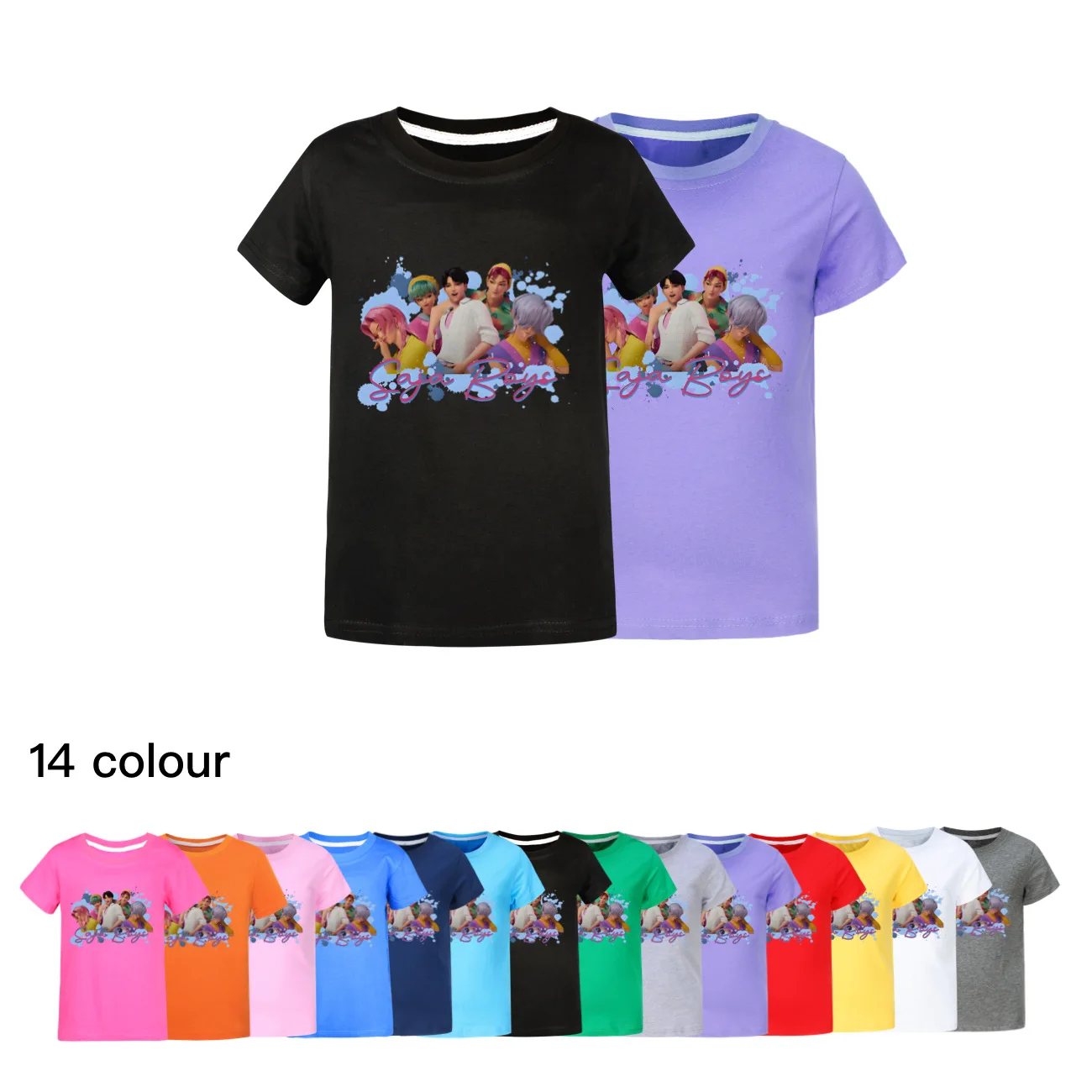 

Детская футболка KPOP «Охотники на демонов», детская футболка с короткими рукавами и рисунком Kawaii, футболка с аниме, летняя детская футболка для мальчиков и девочек