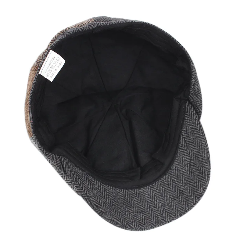 Colorblock Striped Men\'s Hat High Quality Beret Ivy Newsboy Hat Ladies Beret Pointed Eye Mask Wholesale