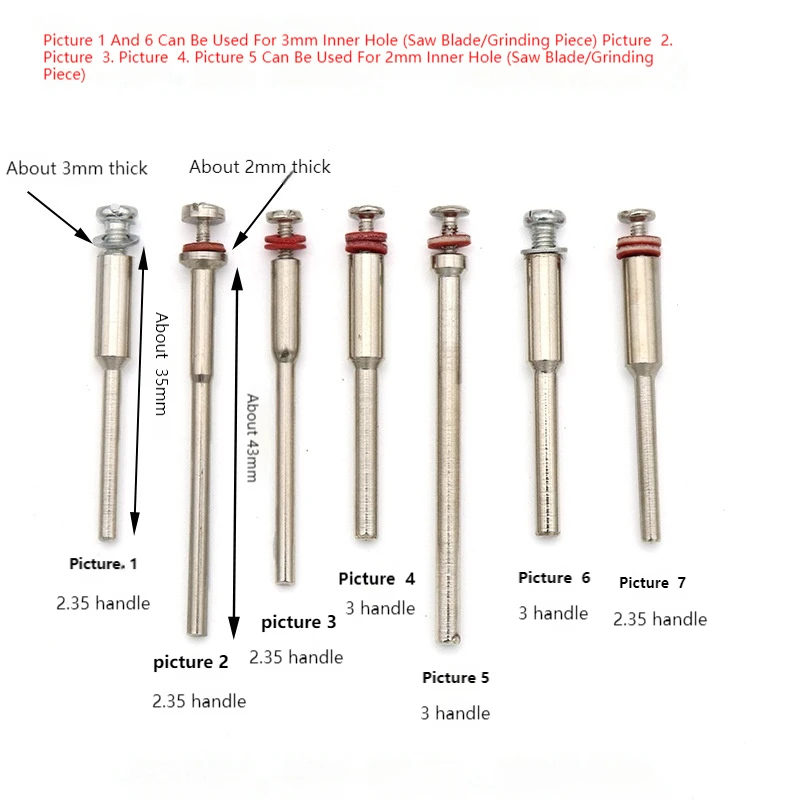 50Pcs 2.35/3.0mm Premium Connection Rods for Electric Grinders Fit for Mini Grinding Discs Saw Blades & Sandpaper Holders