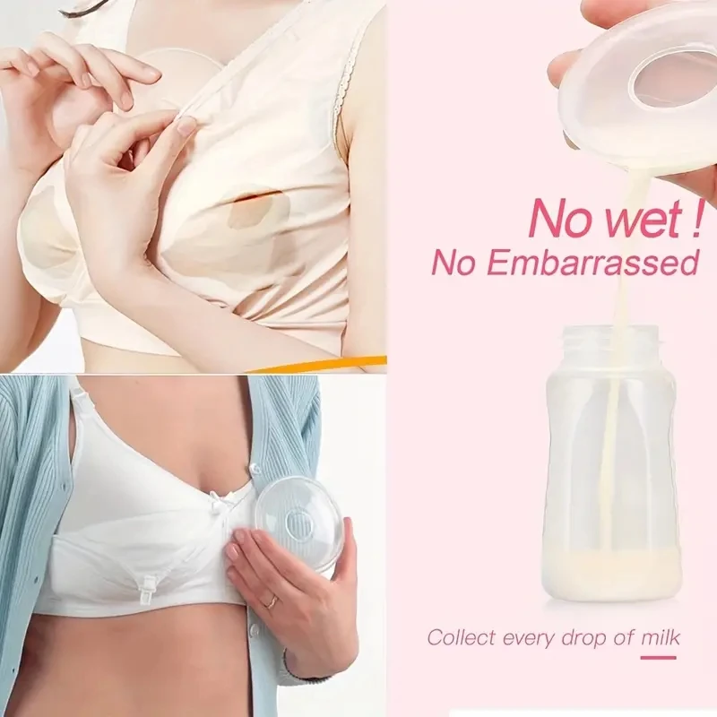 Wearable silicone breast milk collector for breastfeeding mothers to avoid embarrassment of breastfeeding overflow