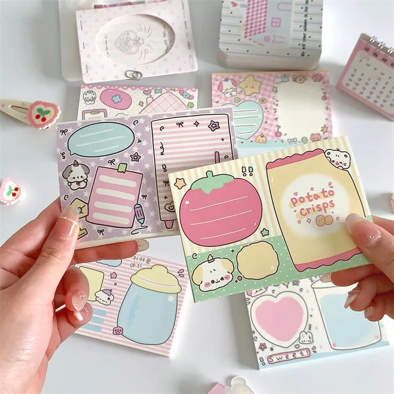 50 แผ่น Kawaii การ์ตูนนมลูกสุนัข Memo Pads กระดาษ To Do List Journal หมายเหตุ Paperlaria DIY วัสดุเครื่องเขียน