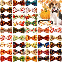 5PCS Removable Pet Collar With Elastic Bands For Dogs Thanksgiving Dog Bow Tie Neckties Pet Grooming Accessories Dog Bowties