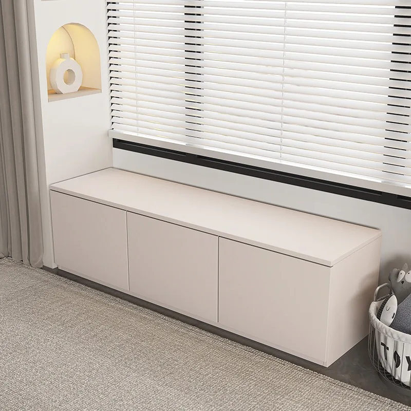 Solid wood bay window storage cabinet locker bedroom floor window side cabinet floor cabinet low  window sill bar