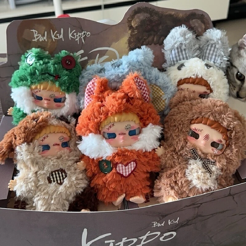 Original genuíno captura feliz mau crianças kippo-rebelde paraíso série vinil pelúcia caixa cega bonito mau crianças boneca saco pingente presentes