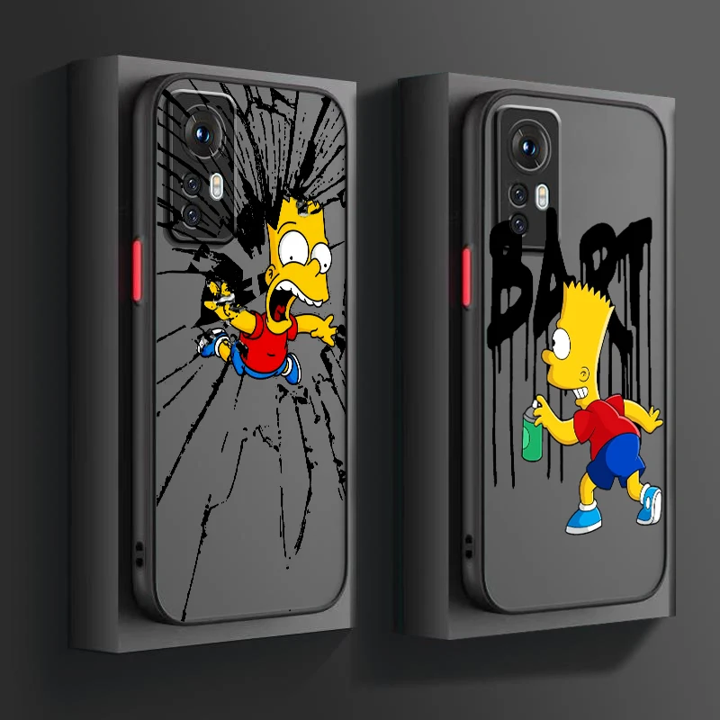 

The Simpsons Disney Art Cute Frosted Translucent For Xiaomi Mi 13 12 12T 11T 11 11i 10T 10 9T Pro Lite Ultra 5G Back Phone Case