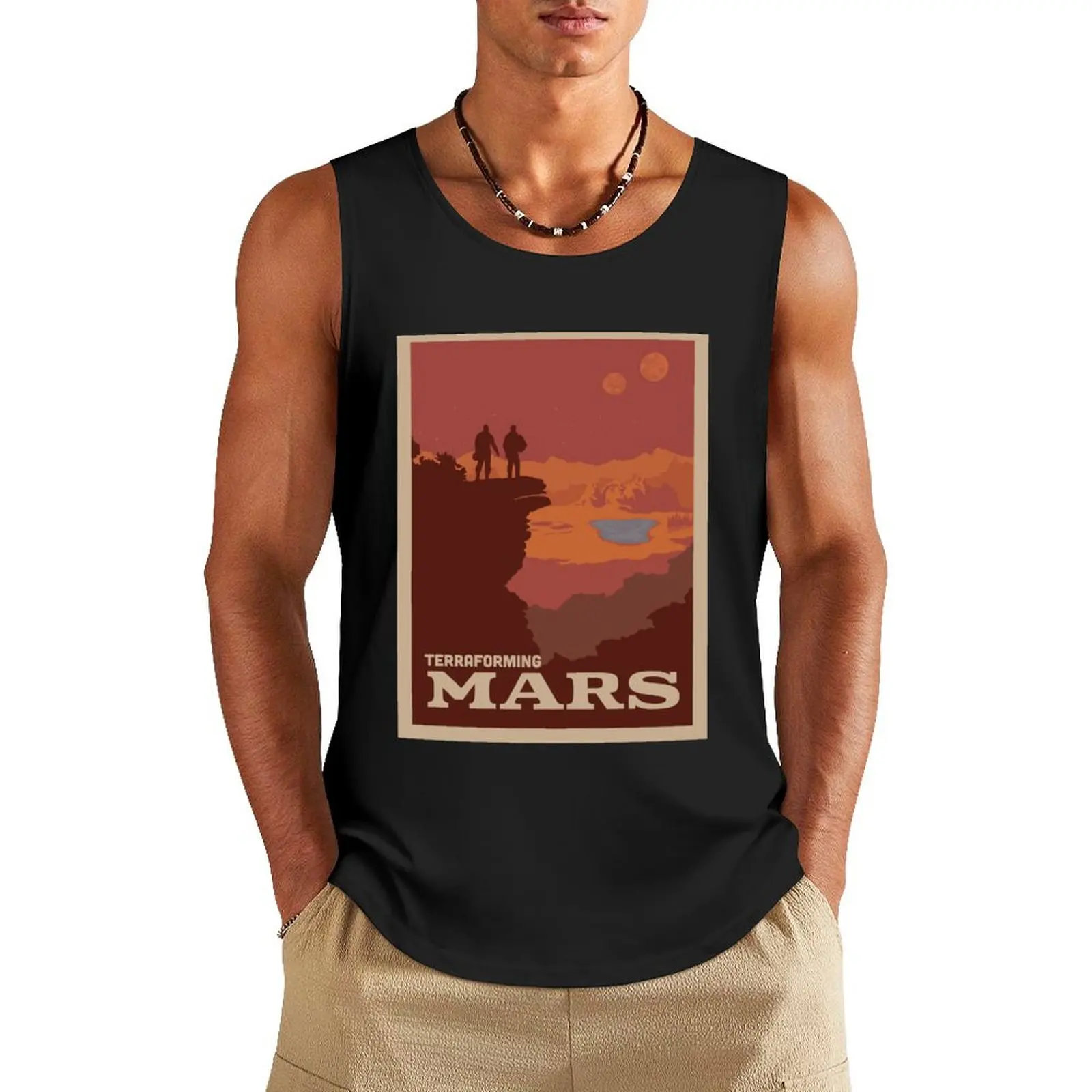 Terraforming Mars Board Game - Minimalist Travel Poster Style - Gaming Art - Board Games Tank Top