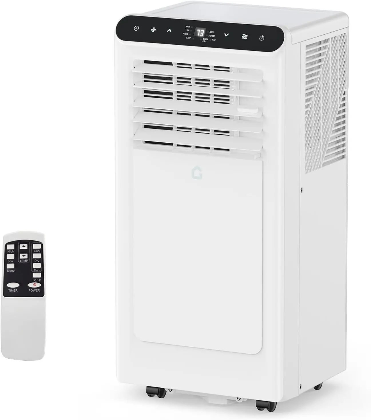 

8000 BTU Portable Air Conditioner - 3-in-1 Quiet Mobile AC with Cooling, Fan & Dehumidifier - Cools up to 350 Sq.Ft, Energy Efficient, Sleep Mode, Timer, Remote, Window Kit - Black Control Gray