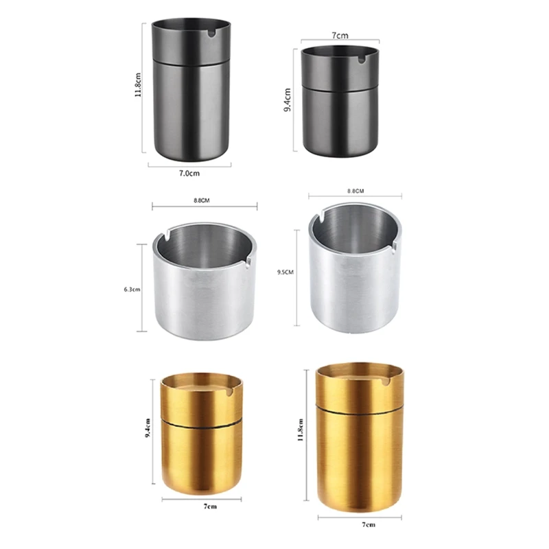 

Windproof Ashtray Car Ashtray Auto Vehicle Ashtray Holder Decor Easy To Use Black 9.4X7cm