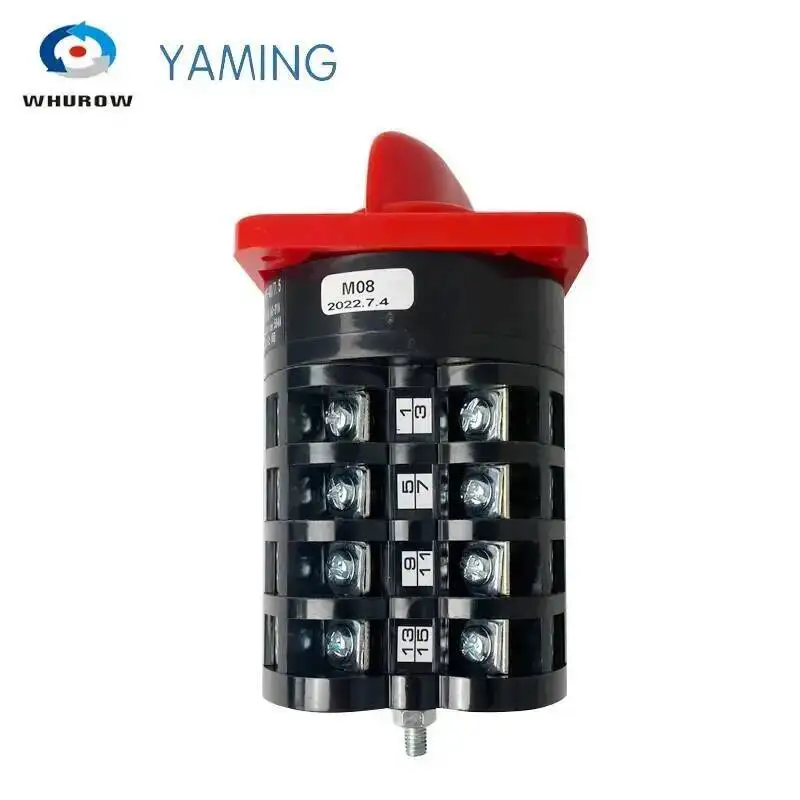 HZ5-40/7.5 M08 Macufacturer Manual Motor 3 Position Rotary Switch 4 Poles 7.5kw 40A Changeover Cam Selector
