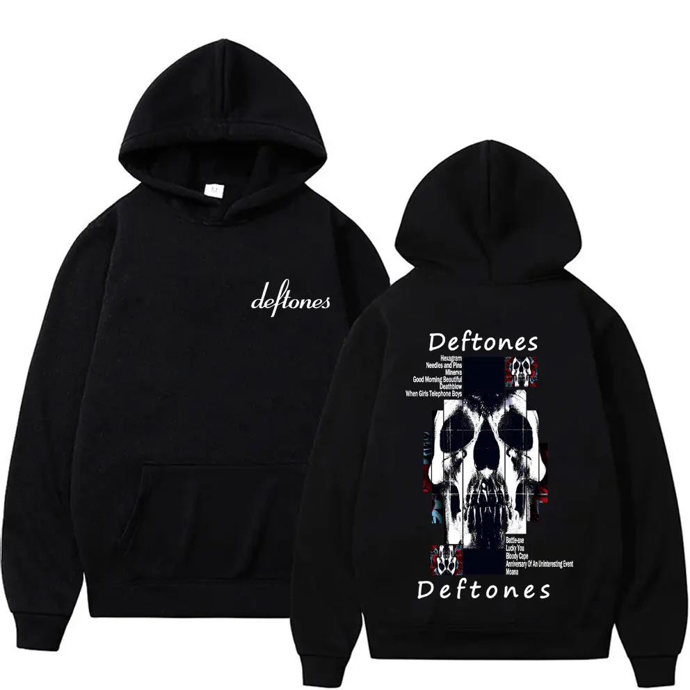

Deftones Album Graphic Hoodie Skeleton Merch Sweatshirt Men Women Vintage Rock Pop Music Hoodies Male Casual Oversized Pullover