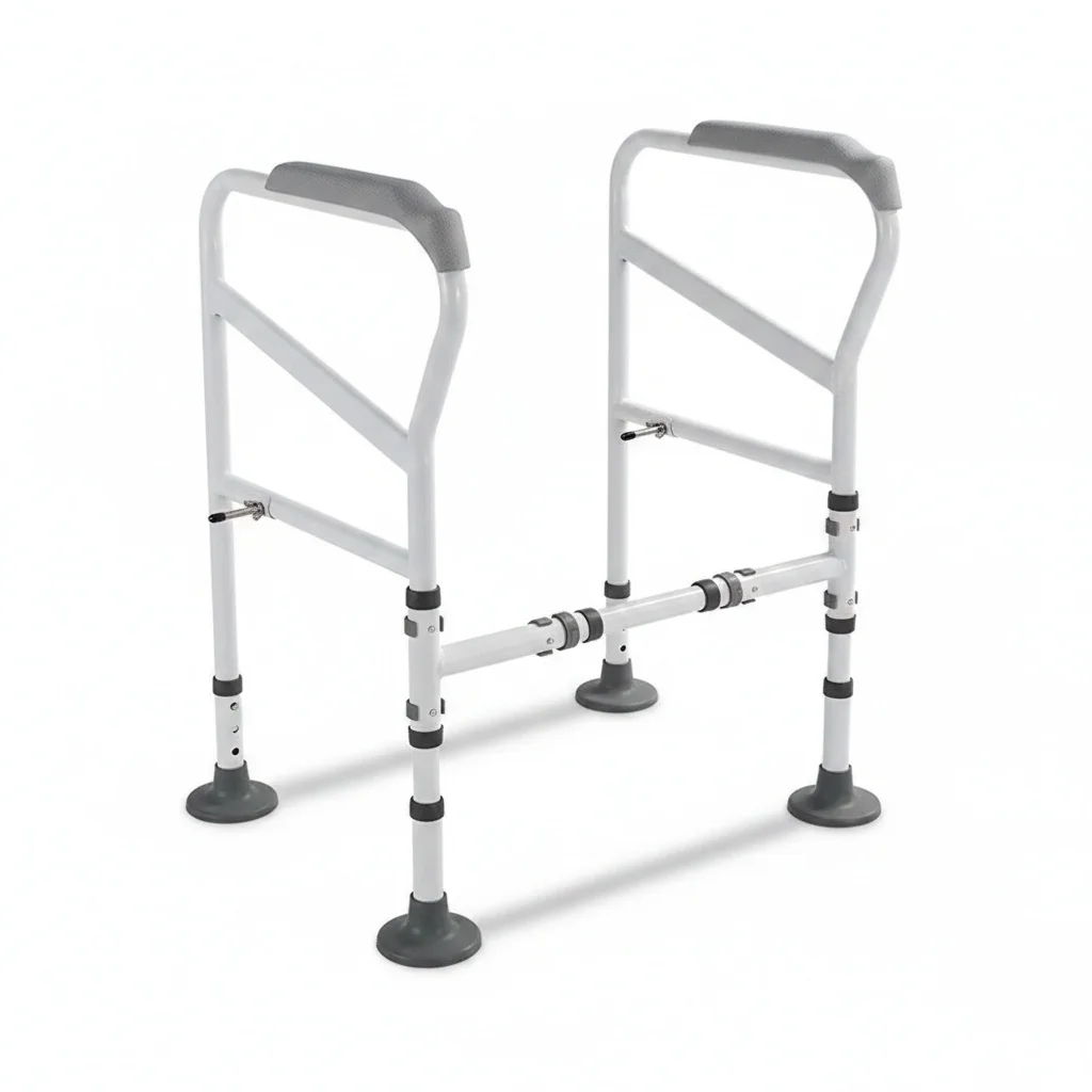 Toilet Safety Handrail, Aluminum Alloy 250kg Capacity, Adjustable Foldable Grab Bar, Senior Friendly Bathroom Rail