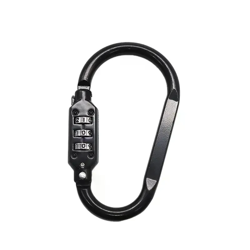 Aluminum Alloy Combination Lock Padlock Buckle Gourd Shape Waterproof Anti Theft Hook for Helmet Basket Luggage Security
