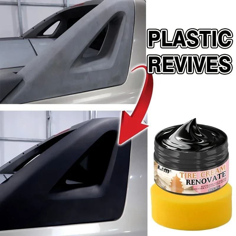 Specialized tire and rubber restoration wax - restores black shine, prevents cracking, plastic and seat repair-suitable for car
