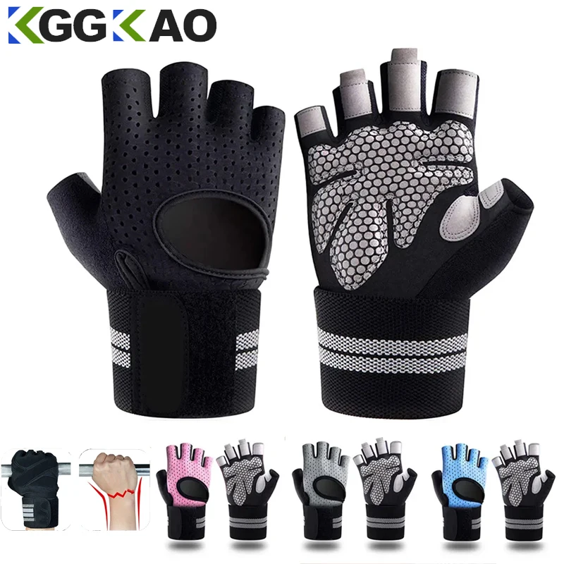 Guanti per sollevamento pesi con supporto per il polso per esercizi pesanti Body Building Gym Training Fitness Handschuhe Workout guanti Crossfit