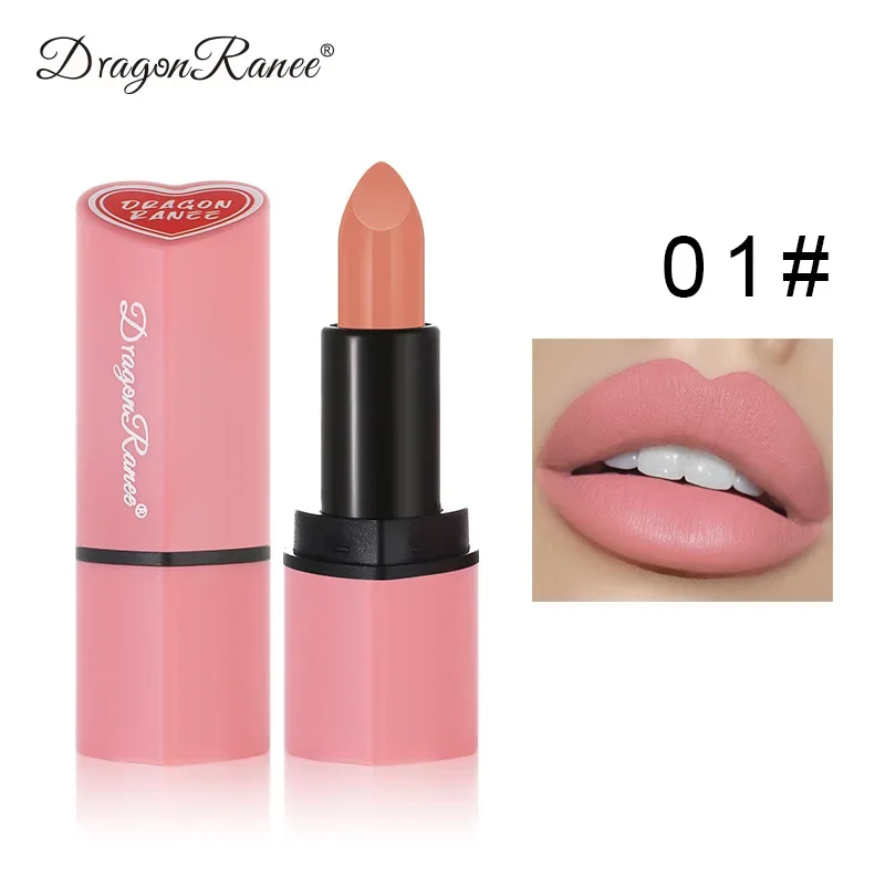 Lindo amor corazón lápiz labial terciopelo mate lápiz labial desnudo rosa rojo impermeable duradero barras de labios mancha bálsamo labial conjunto tinte de labios maquillaje