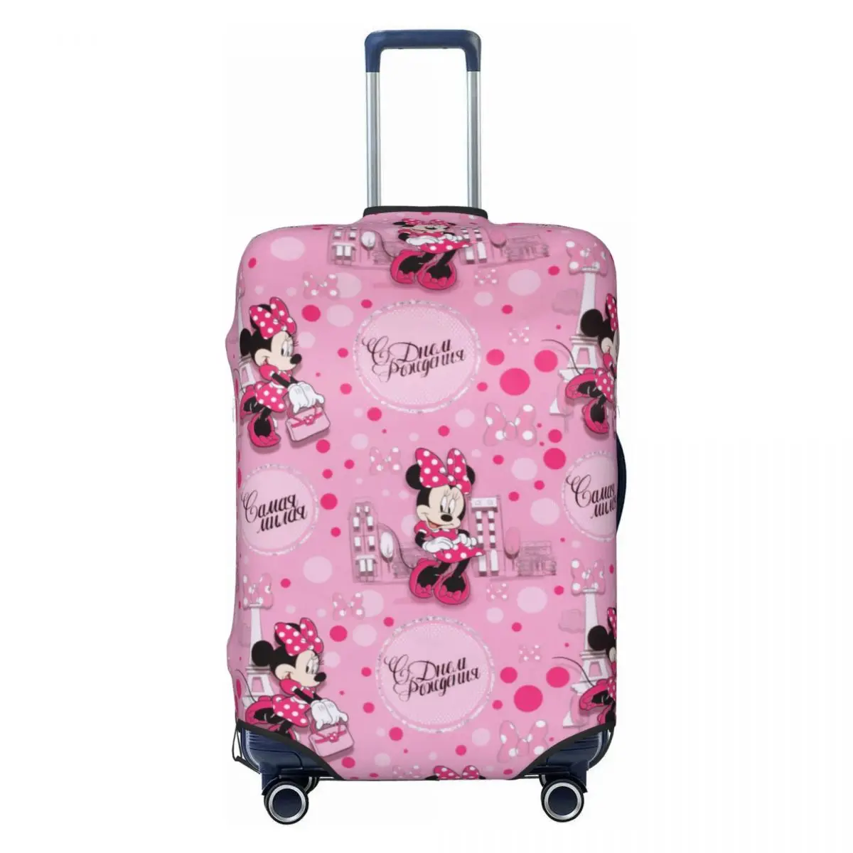 

Custom Cartoon Minnie Mouse Luggage Cover Fashion Comics Suitcase Protector Covers Suit For 18-32 inch