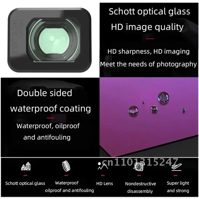 Wide angle Lens for DJI Mini 3 Pro Drone Filter Shooting Range Increase 25% for DJI Mini 3 Pro Lens Camera Accessories
