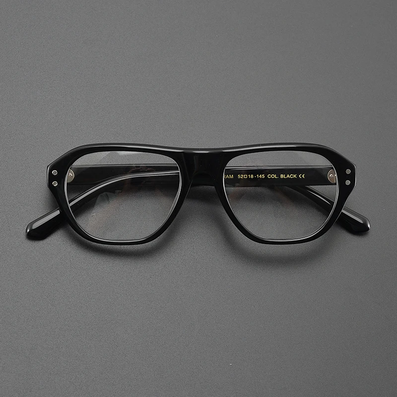 Niche square casual glasses frame for men and women retro fashion full frame handmade small round face prescription myopia glass