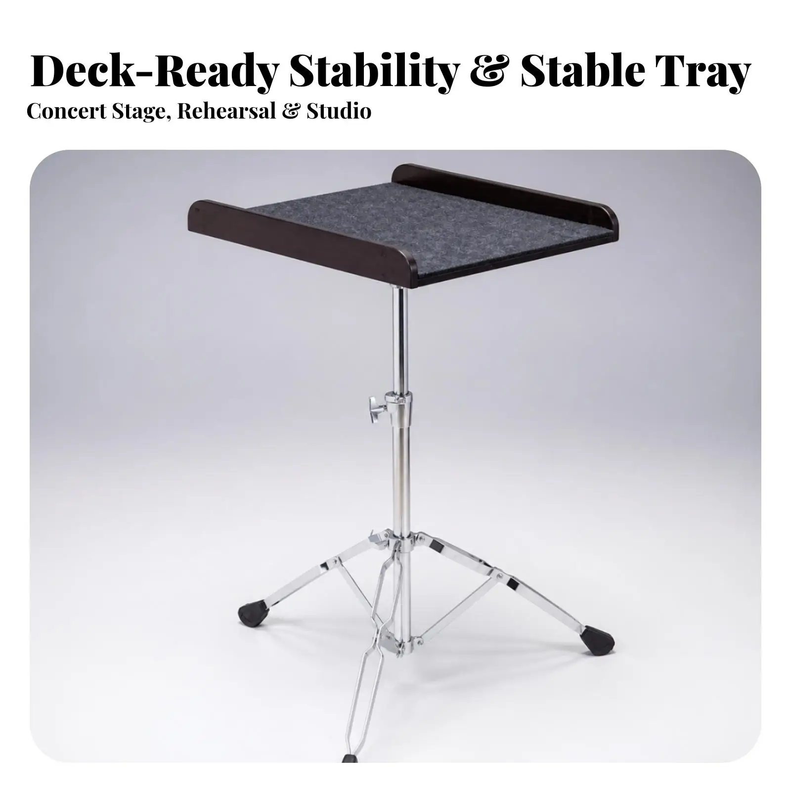 Metal and Wood Percussion Tray Stand for Drumstick Holder and Percussion Table Accessories for Musicians
