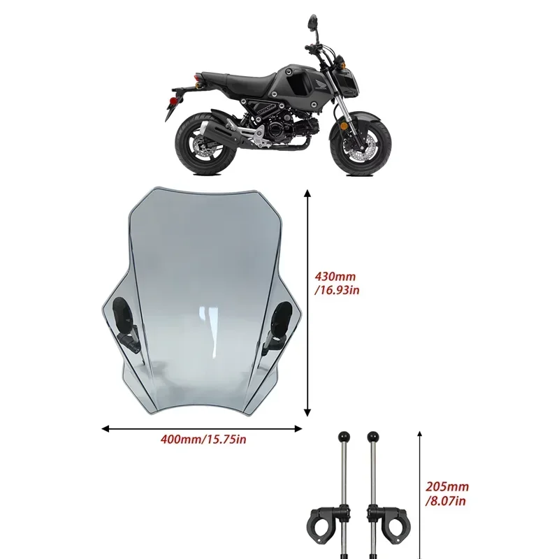 FOR  GROM125 GROM 125 MSX 125 MSX125 grom125 Motorcycle Accessories Windscreen Windshield Windshield Windshield Visor Parts