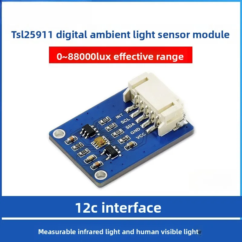

TSL25911 High Sensitivity Sensor Digital Output I2C Interface Anti-Interference Ambient Light Detection Module