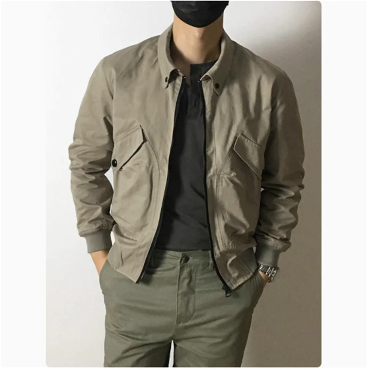 

British slim fit flying jacket short men's light luxury jacket