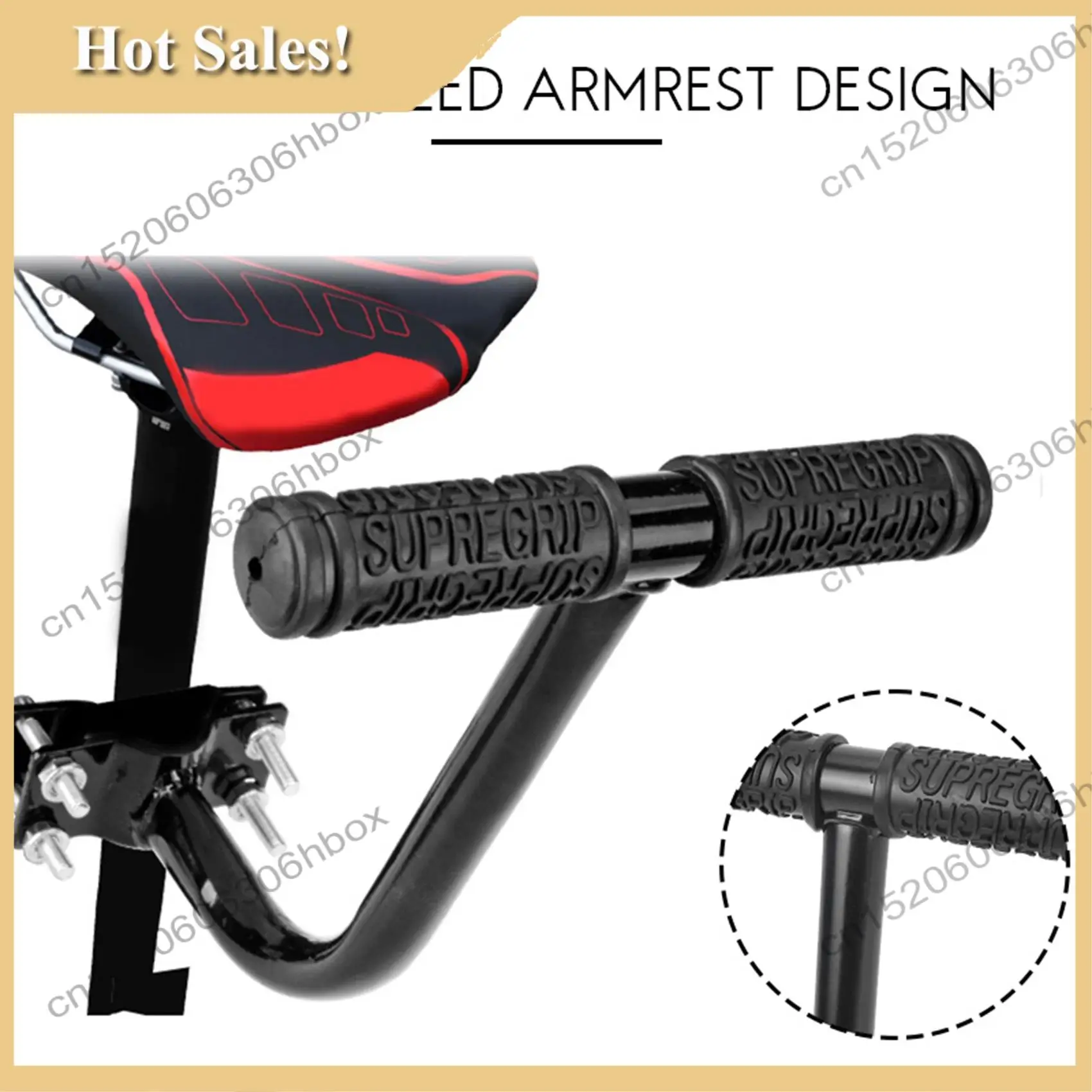 -HOPE Fietsachterzitkussen Armsteun Voetsteun Set, Fietsachterbank Kinderveiligheidskussen Armsteun Leuning Achtervoeten Pedalen