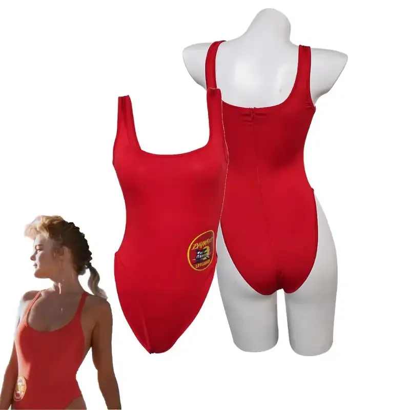 CJ Toe Baywatch Cosplay Swimsuits, Costume, Déguisement, Girls Summer Beach Wear, Bikini Roleplay, Halloween Outfits, Women