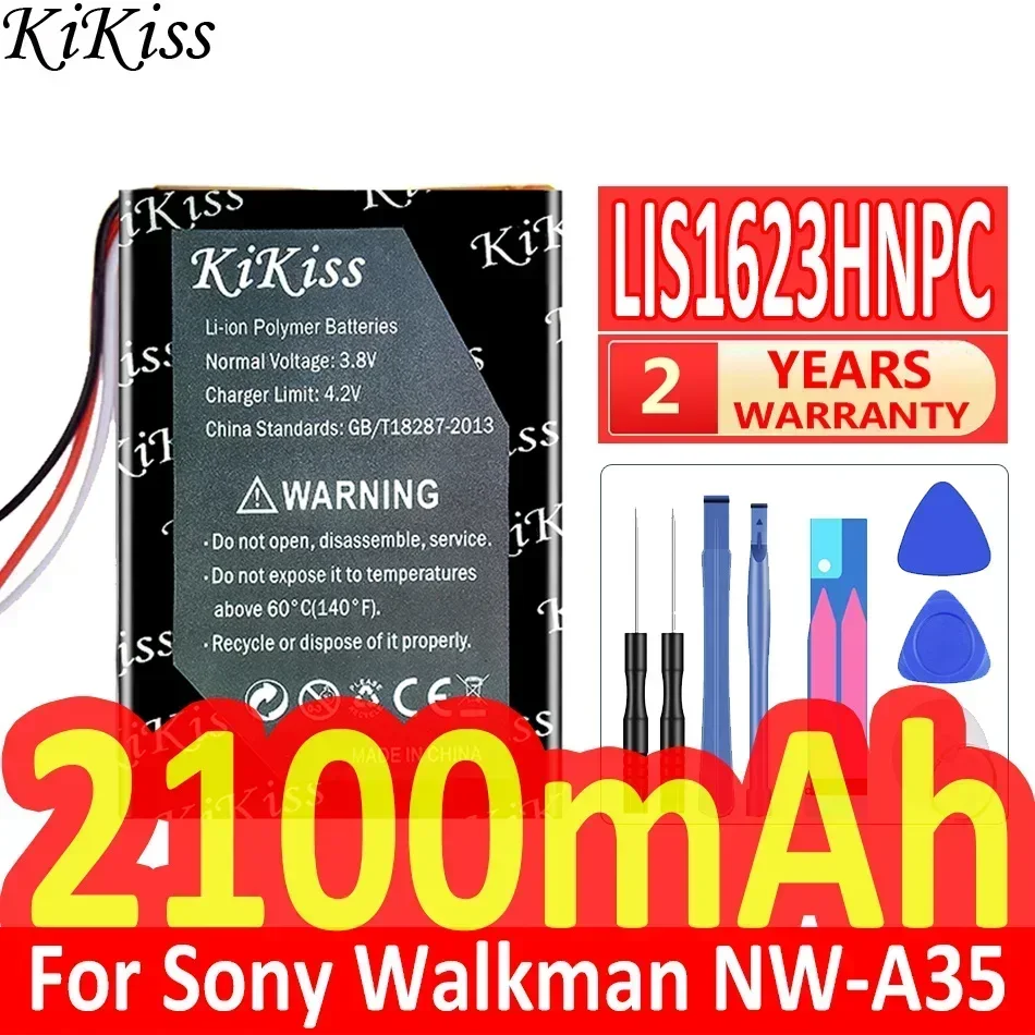 KiKiss Battery 2100mAh LIS1623HNPC For Sony Walkman NW-A35 NW-A45 NW-A46 NW-A47 NW-A55 NW-A56 NW-A57 NW-A105 NWA106