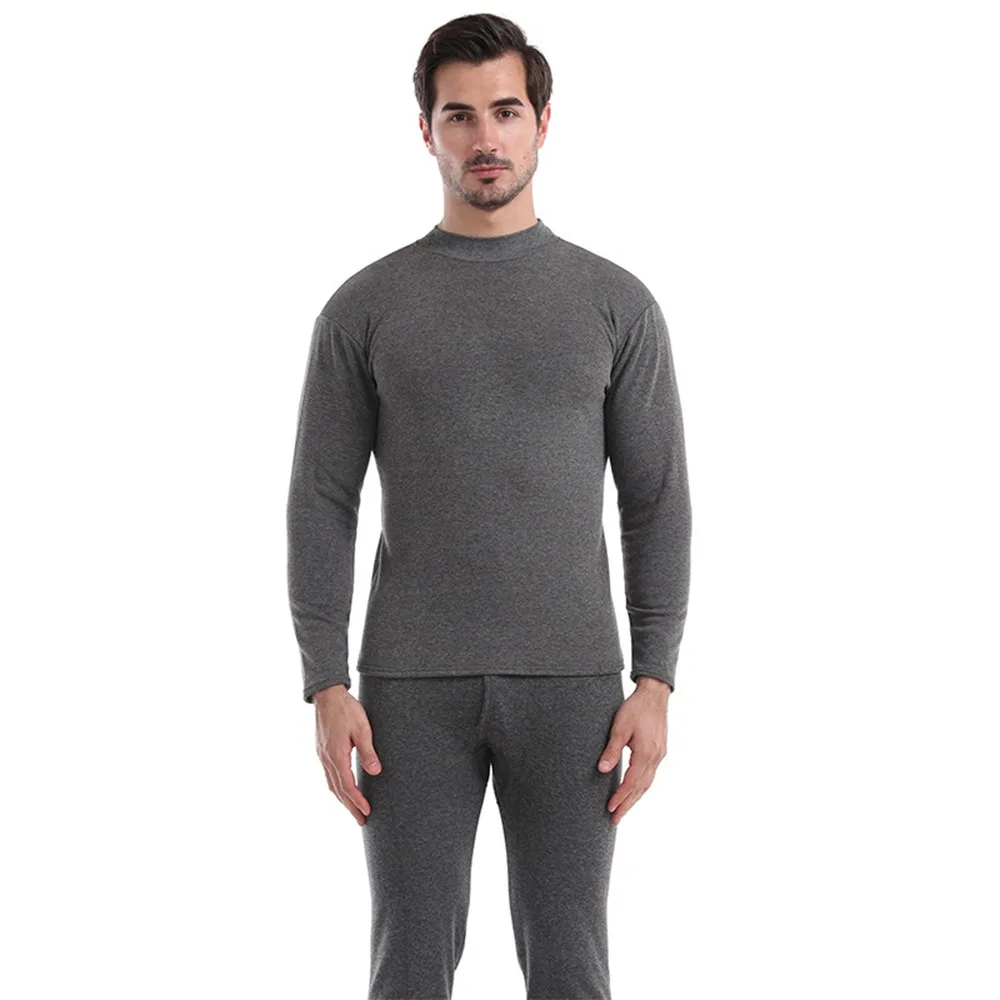 

Classic Fleece Lining Men's Thermal Underwear Set Cold Weather High Elasticity Warm Long Johns for Men Winter Top & Bottom Set
