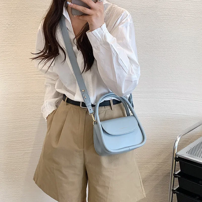 Mini PU Leather Shoulder Crossbody Bags for Women 2023 Summer Hit Simple Fashion Brand Handbags and Purses Female Cute Totes