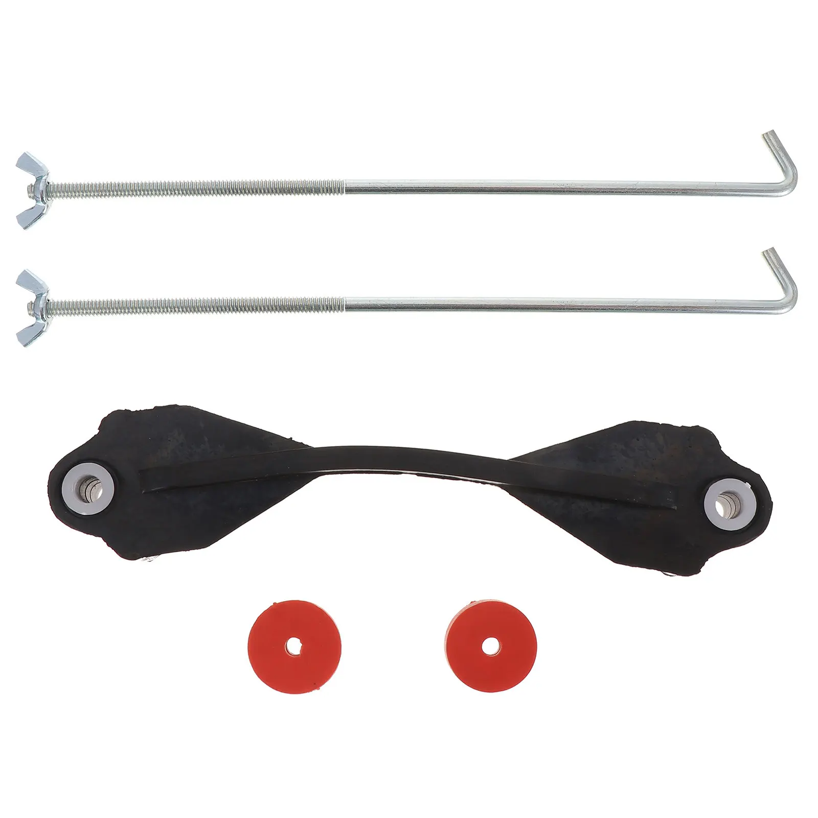

1Set Rubber Battery Hold Down Bracket Car Clamp Fixing Kit Includes J Hooks Bolts Washers for Stable Battery Fixing