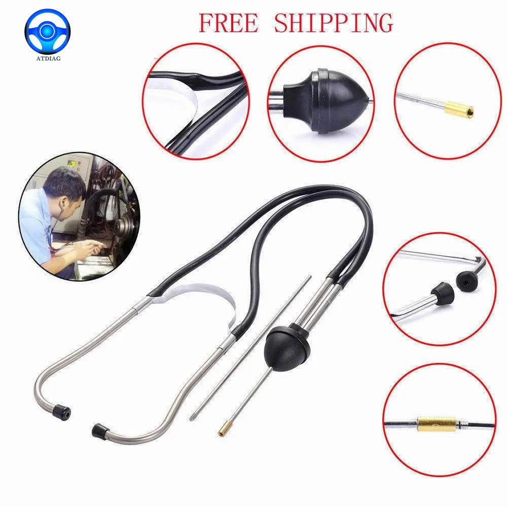 22.5+7CM Mechanics Cylinder Stethoscope Car Engine Block Diagnostic Automotive Hearing Tools Anti-shocked Durable Chromed-steel