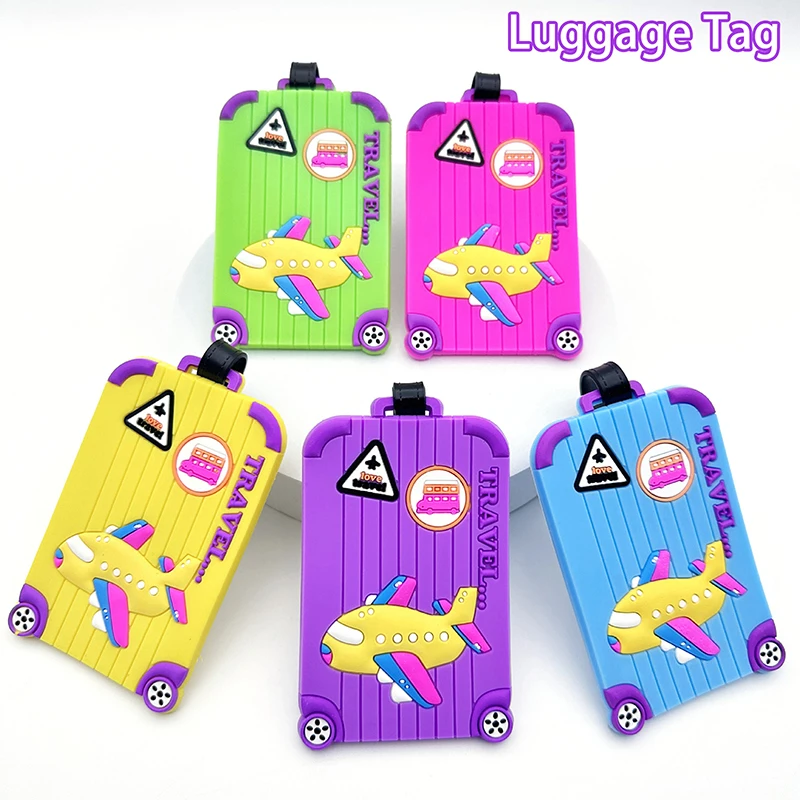 1Pc Creative Aircraft Multicolor Luggage Tag Airport Tag Travel Essential Loss Prevention Hanging Tag For Men And Women