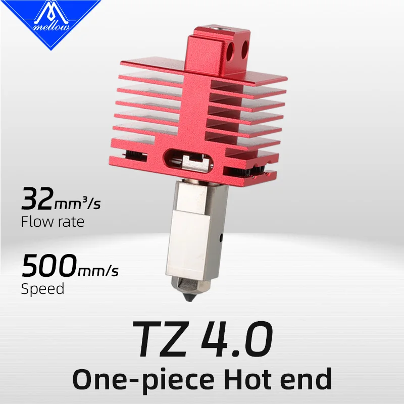 Mellow TZ4.0 Premium Hotend For Bambu Lab X1/P1P/P1S Upgrade 3D Printer: High-Flow Hardened Steel Nozzle With 80W Ceramic Heater