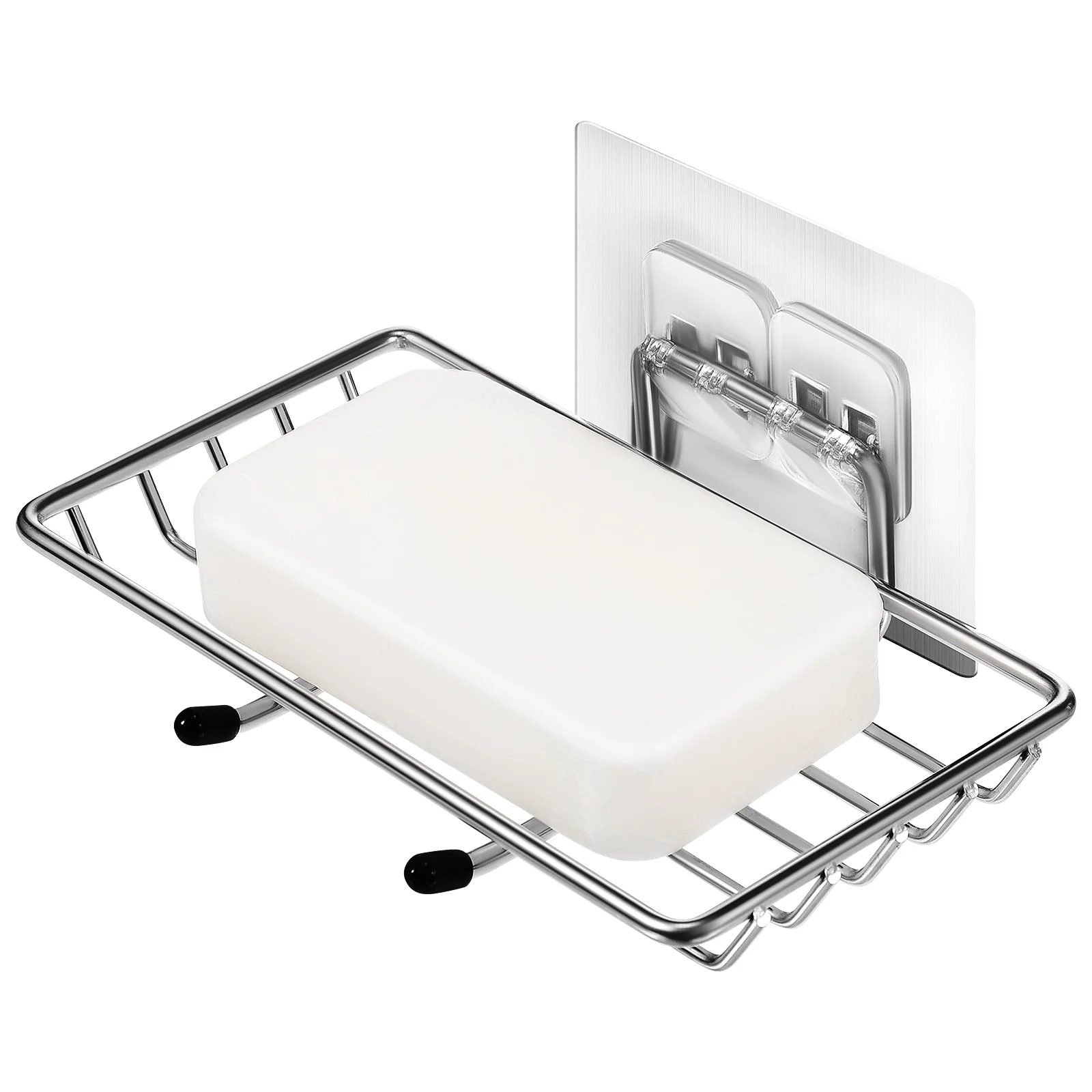 

Soap Bar Case Bathroom Punch-free Holder Wall No Punching Dish for Shower Stainless Steel