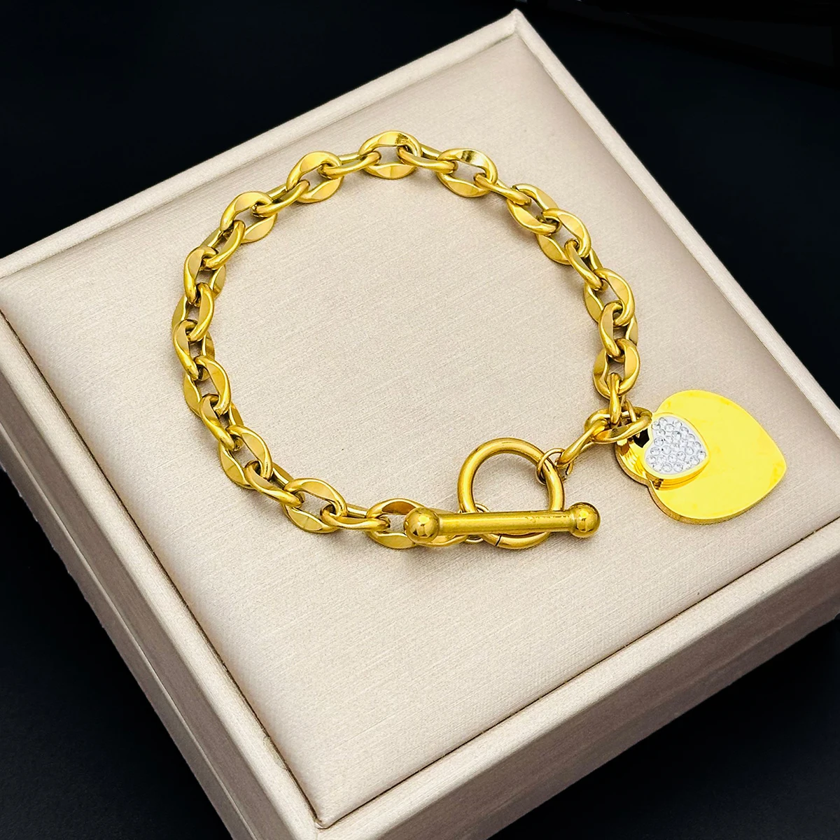 Fashionable Niche Design Love Jewelry Versatile Bracelet Versatile Temperament Peach Heart Ot Buckle New Style Bracelet image 5