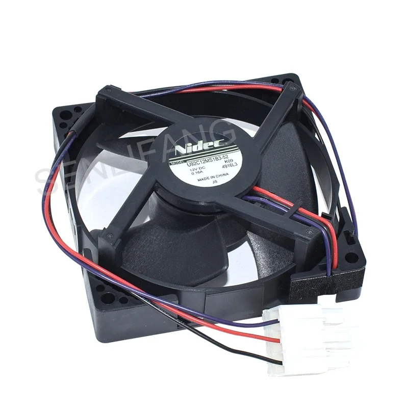 New  U92C12MS1B3-52 DC12V 0.16A K9 4916L3 3-Pin Square Cooling Fan