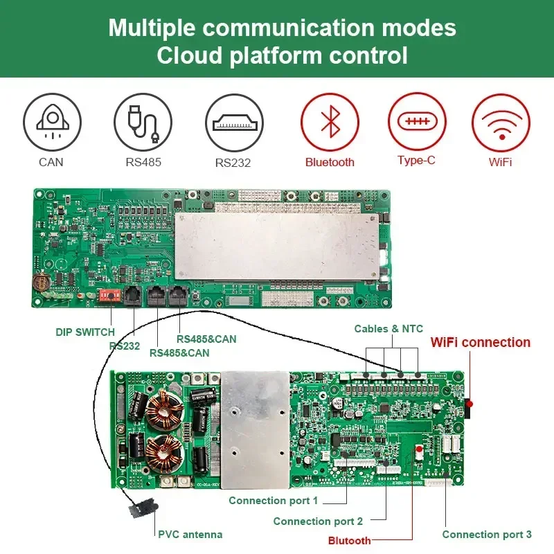 12V Smart Bms With Current Limiting Module Active Balancer Lifepo4 16S Battery    For Home Energy Storage