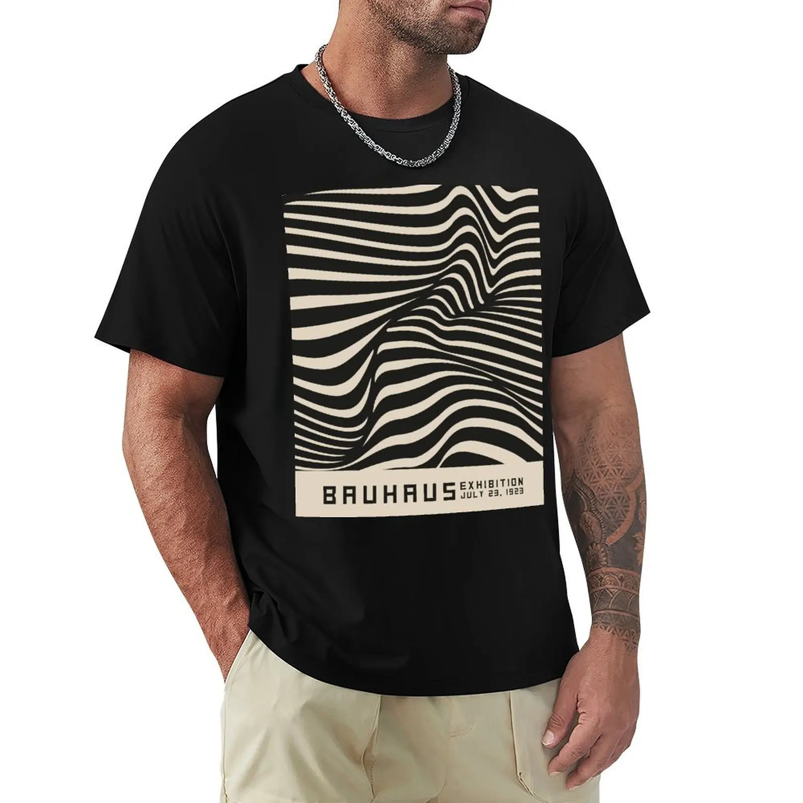 

Bauhaus Geometric Wave T-Shirt Anti-Fade Casual Tee Shirt