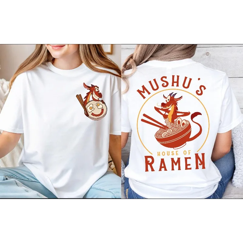 

Футболка Mushu Ramen Restaurant, футболка Mulan Mushu Dragon, подарок от фанатов Диснея Мулан, футболка Mushu, семейная футболка Диснея