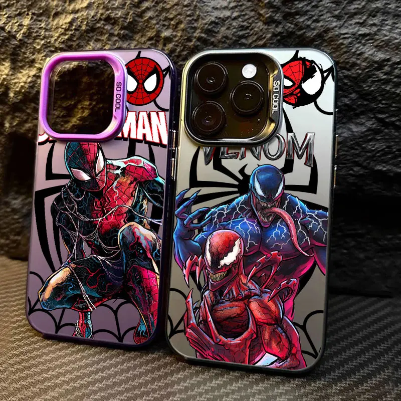 Marvel Spderman Venom Art Phone Case For iPhone 11 12 13 14 15 16 17 Pro Max 16e 17E 17 Air Plus 13 Mini Shockproof Fundas Cover