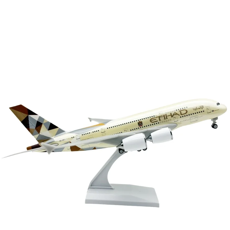 

30cm A380 Etihad Airbus Aircraft Model Solid Aircraft Model Toy Display Piece Suitable for Model Collectors and Gift Giving